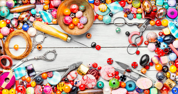 istock Set of bright beads 1175842117