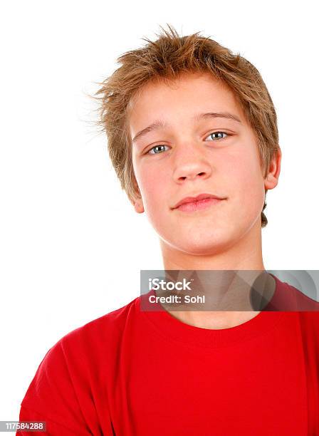 Boy Foto de stock y más banco de imágenes de Chicos adolescentes - Chicos adolescentes, 12-13 años, Fondo blanco