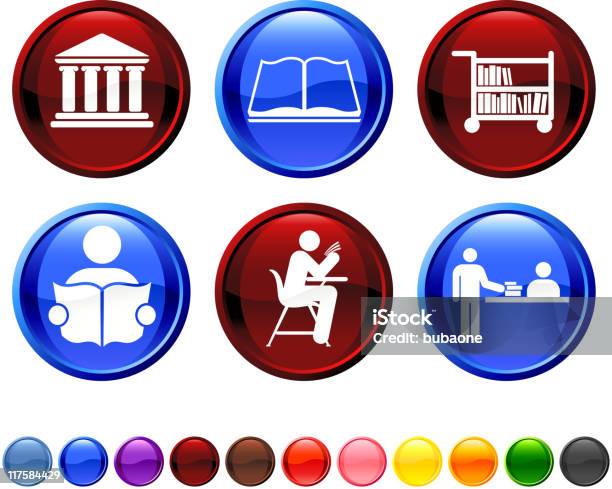 Reading And Library Royalty Free Vector Icon Set Stock Illustration - Download Image Now - Checkout, Library, Black Color