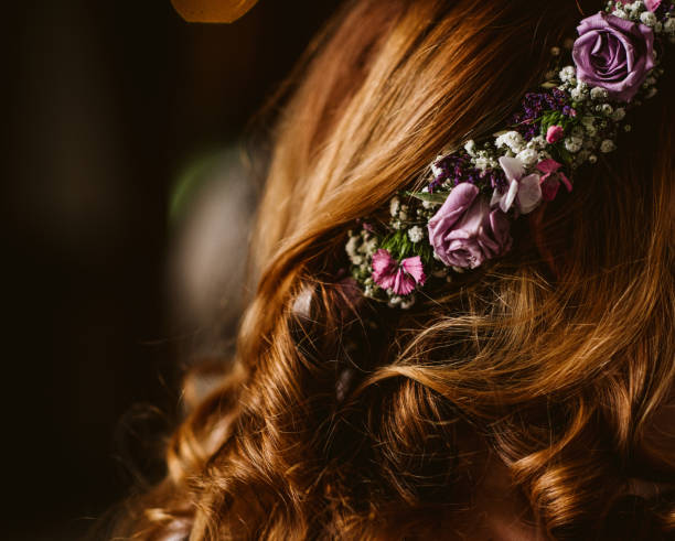 Bride with flowers in hair