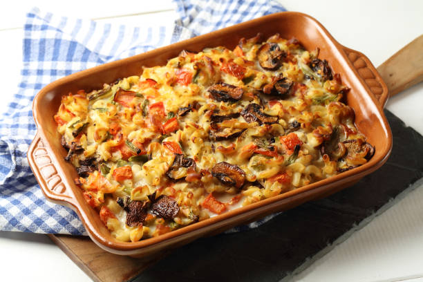 istock Pasta bake with tomatoes, mushrooms, green beans and garlic 1175859831
