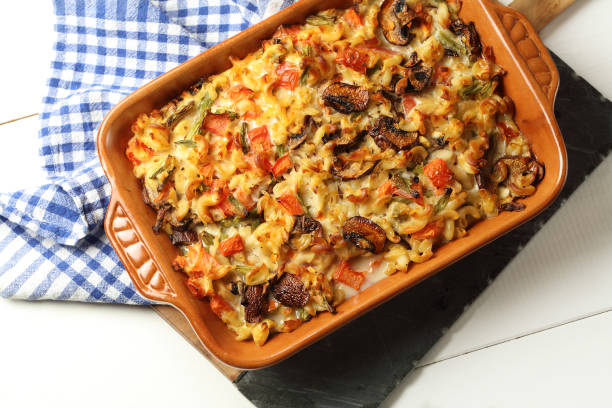 istock Pasta bake with tomatoes, mushrooms, green beans and garlic 1175859856
