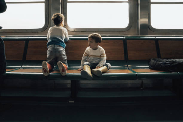 Family in a Ferry in New York city Family in a Ferry in New York city ferry photos stock pictures, royalty-free photos & images