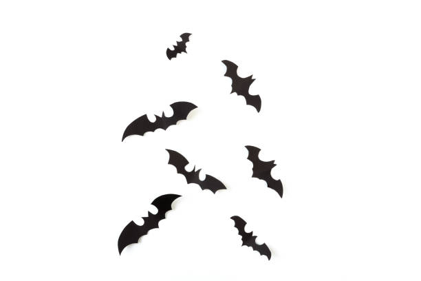 istock Halloween paper decorations on white  background. Halloween concept. Flat lay, top view, copy space 1175865563