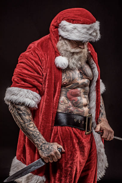 istock Bad Santa Claus with knives 1175868313