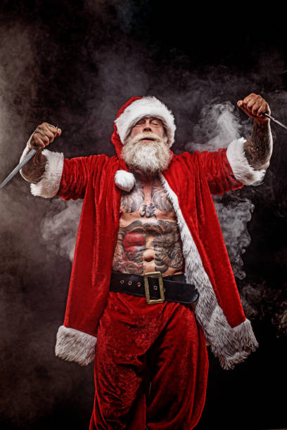 istock Bad Santa Claus with knives 1175868507