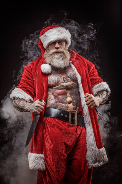 istock Bad Santa Claus with knives 1175868510