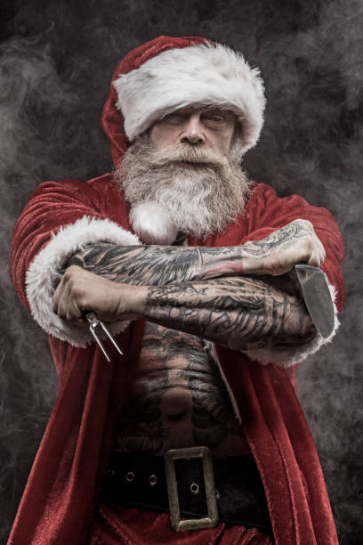 istock Bad Santa Claus with knives 1175868650