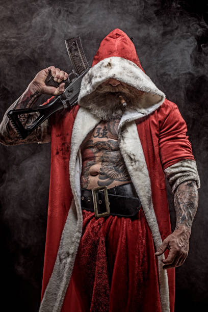 istock Bad Santa Claus with gun 1175869749