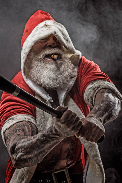 istock Bad Santa Claus with baseball bat 1175869752