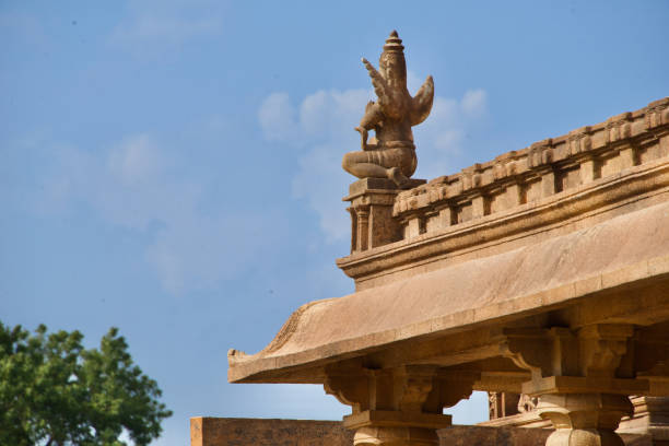 istock Indian Sandstone Temple Structure with figurines and pillars 1175871082