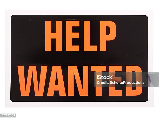 Help Wantedsegnale Inglese - Fotografie stock e altre immagini di Help Wanted-segnale inglese - Help Wanted-segnale inglese, Scontornabile, Assunzione