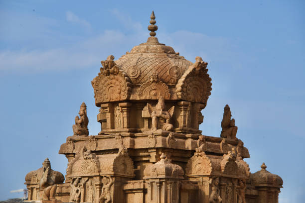 istock Indian Sandstone Temple Structure with figurines and pillars 1175871702