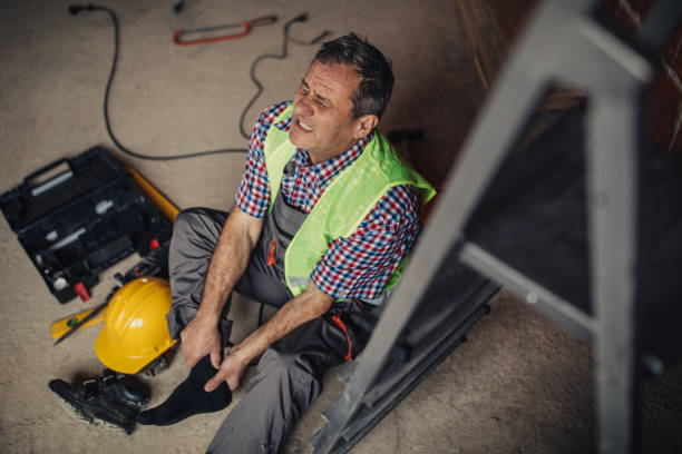 istock Physical injury at work of construction worker 1175873036