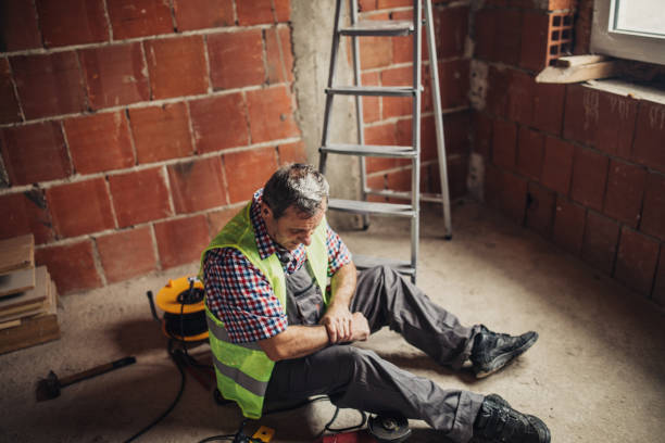 istock Physical injury at work of construction worker 1175873117