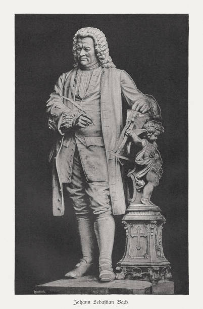 illustrazioni stock, clip art, cartoni animati e icone di tendenza di johann sebastian bach, compositore tedesco (1685-1750), stampa raster, pubblicato nel 1885 - 1750