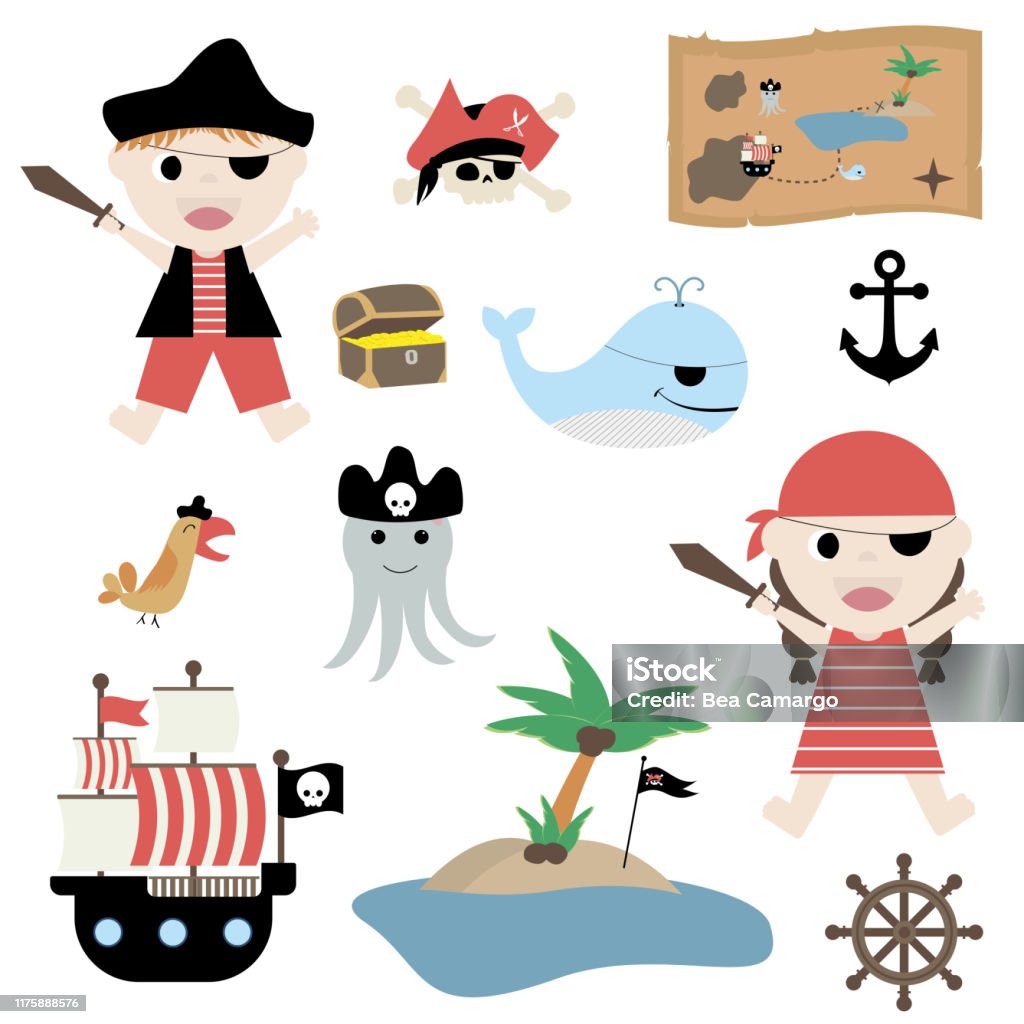 Cute Pirates Clip Art Pirate Boy Girl Clip Pirate Decorations Stock Illustration - Download Image Now - iStock