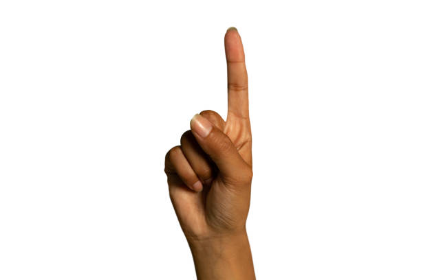 istock Hand of a woman pointing up 1175889200