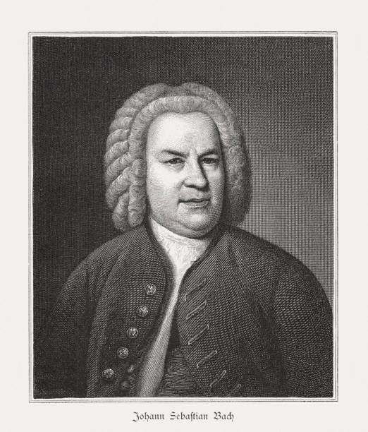 ilustrações de stock, clip art, desenhos animados e ícones de johann sebastian bach, german composer (1685-1750), wood engraving, published 1885 - 1750