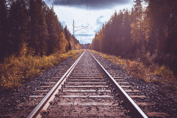 istock Autumn railroad view from Kajaani, Finland. 1175892609