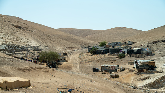 ISRAEL - AUGUST 30, 2019 : View of Bedouins village in the  Negev Dessert