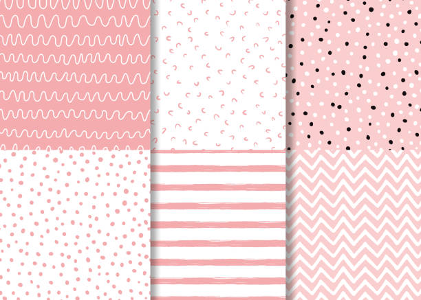 Pink seamless pattern drawn hand drawn kids style. Childish simple background vector vector art illustration