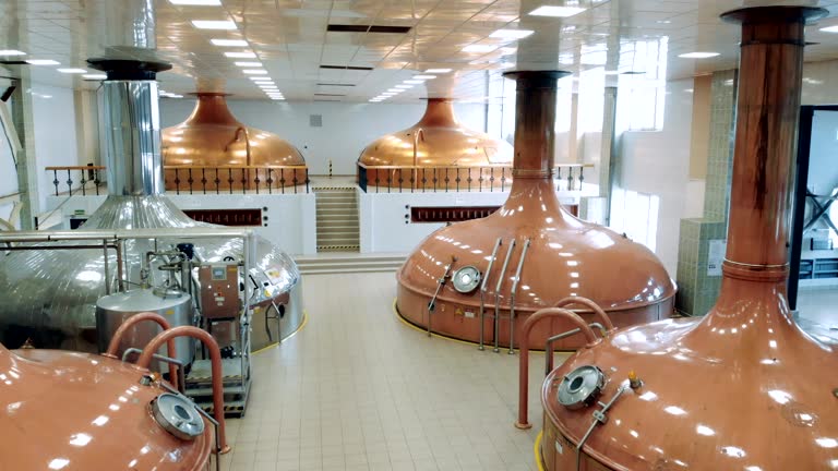 Metal and copper canisters in a distillery unit