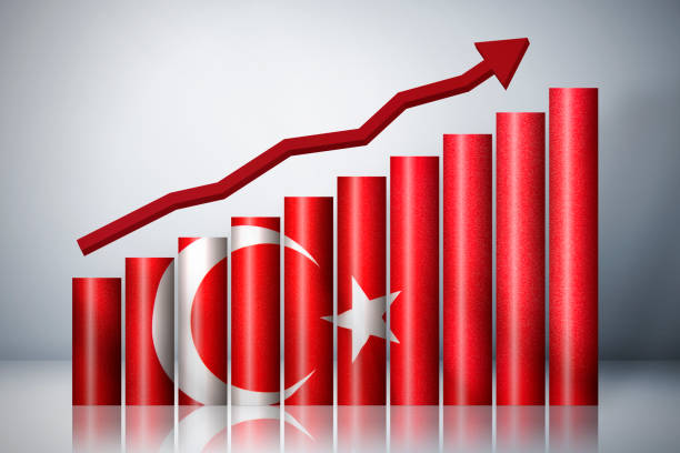 Rising graph about Turkey Stock Photo Rising graph about Turkey Stock Photo turkish culture stock pictures, royalty-free photos & images
