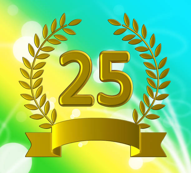 istock Twenty fifth anniversary celebration shows celebrations and greetings for marriage - 3d illustration 1175907544
