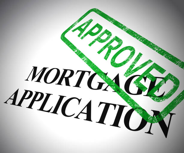 o formulário aprovado da aplicação da hipoteca significa começ o financiamento para a propriedade-ilustração 3d - approved lease agreement insurance document - fotografias e filmes do acervo
