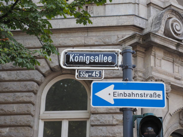 istock Koeningsallee (King's Avenue) and Einbahnstrasse (One Way street 1175908771