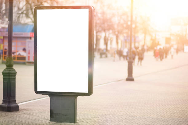 istock Vertical Isolated blank billboard on the city street. 1175909716