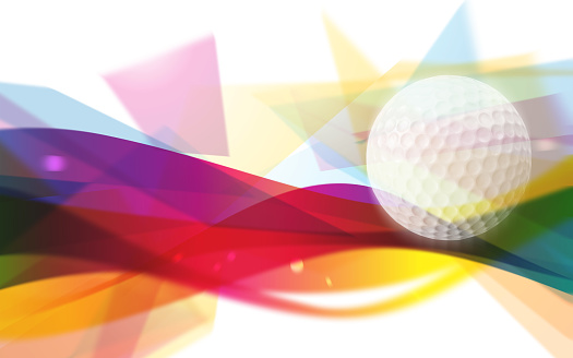 Golf ball over a futuristic background is ready to crop for all your social media, print or design needs. 3D Rendering.