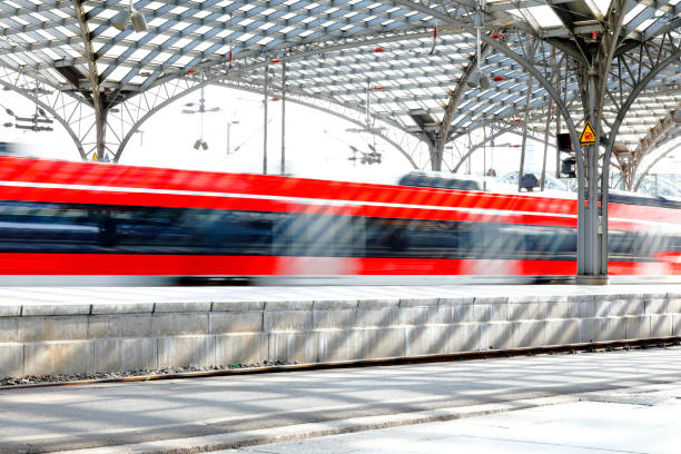 istock Sunlit Railroad station 1175913699