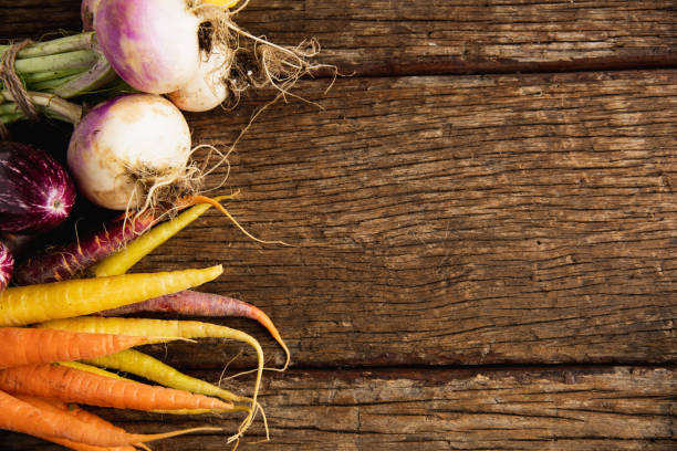 istock Autumn harvest flat lay with food 1175917670