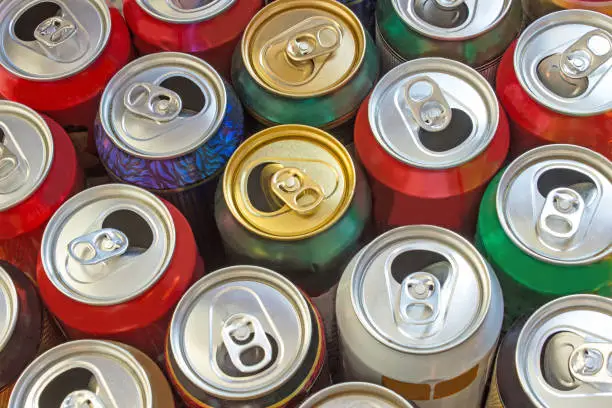 Photo of Beer cans as background