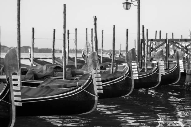 istock Gondolas by Saint Mark square at sunrise, Venice, Italy 1175922133