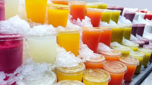 istock Natural fresh juices on ice 1175926929