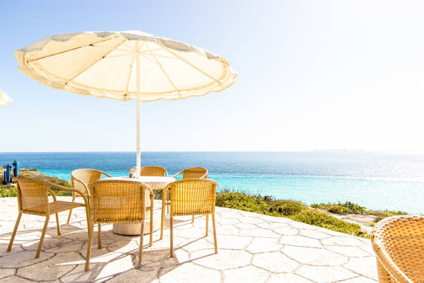 This table setting is located at the south end of Isla Mujeres, Mexico where you can grab a bite to eat or ice cold Margarita.