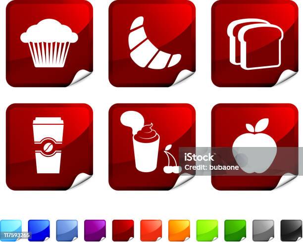 Prima Colazione Veloce Royaltyfree Icona Set Adesivi Vettoriale - Immagini vettoriali stock e altre immagini di Alimentazione sana