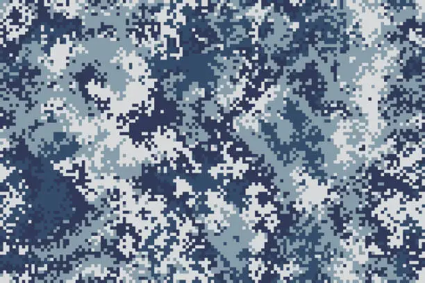 Vector illustration of Original pixel seamless marine army camouflage for your design