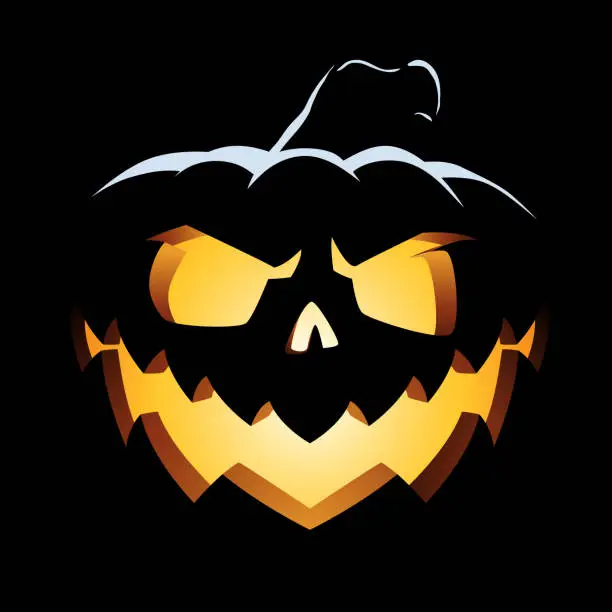 Vector illustration of Spooky Halloween pumpkin