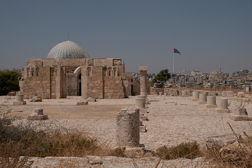 ruins in the citadel in Amman, Jordan