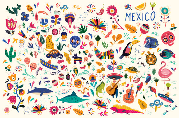 mexikanisches muster - mexican ethnicity stock-grafiken, -clipart, -cartoons und -symbole