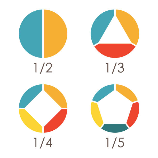 ilustrações, clipart, desenhos animados e ícones de conjunto de diagramas circulares. modelo de gráfico de pizza. conceito do infográficos do círculo com 2, 3, 4, 5 etapas, partes, níveis ou opções. ilustração colorida do vetor. - 3690