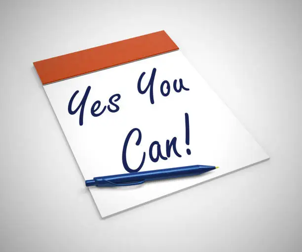 Photo of Yes you can concept icon means affirmative action and inspiration to succeed - 3d illustration