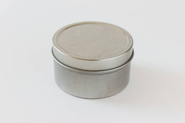 istock Mock up metal jar tin can for presentation on white background 1175963959