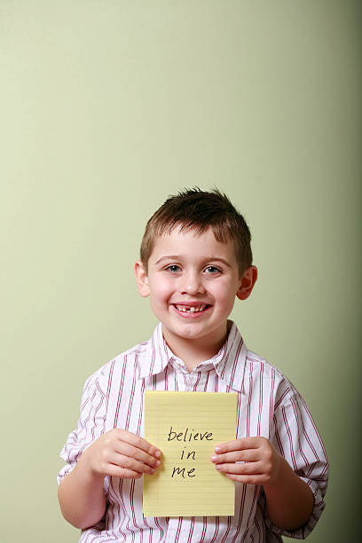 istock Boy with a Message of Success 117596752