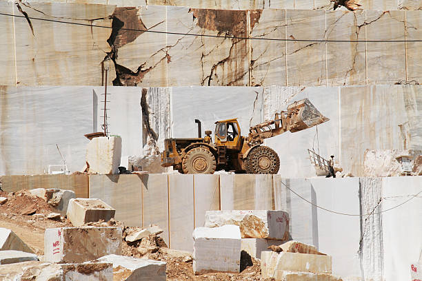 Bulldozer Inside of Marble Quarry.