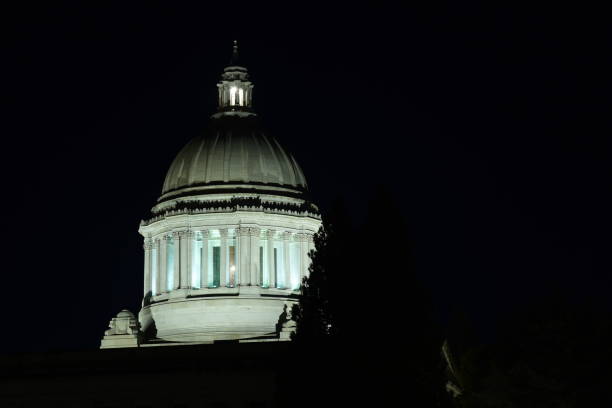 istock Illuminated Dome Of Washington State Legislative Building At Night 1175970396